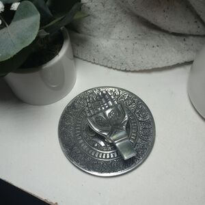 Intricate Silver Hand Decor Plate